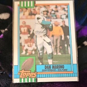 Topps Dan Marino Dolphins Card with Blue and Green Accents